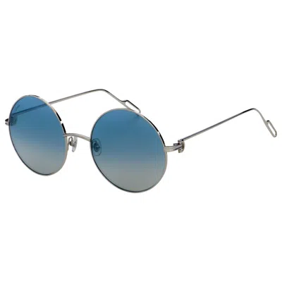 Cartier Premiere De  Blue Gradient Round Ladies Sunglasses Ct0156s 006 56