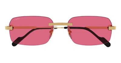 Cartier Première De  Ct0271s-010 - Gold / Pink Sunglasses