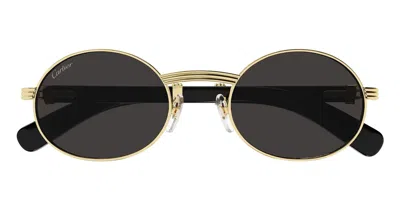 Cartier Première De  Ct0464s-001 - Gold / Black Sunglasses