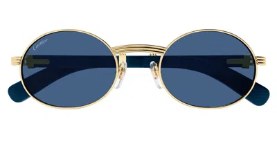 Cartier Première De  Ct0464s-008 - Blue / Silver Sunglasses