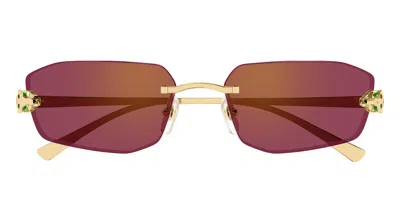 CARTIER PREMIÈRE DE CARTIER CT0474S-002 - GOLD / RED SUNGLASSES