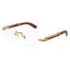 Cartier Premiere De  Demo Rectangular Men's Eyeglasses Ct0377o 002 53