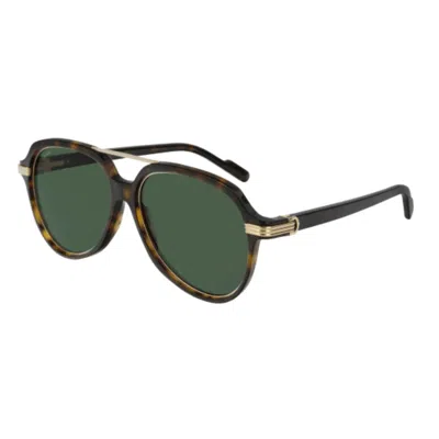 Cartier Premiere De  Green Pilot Men's Sunglasses Ct0159s 002 57
