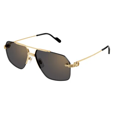 Cartier Premiere De  Grey Multitreatment Navigator Men's Sunglasses Ct0426s 001 60
