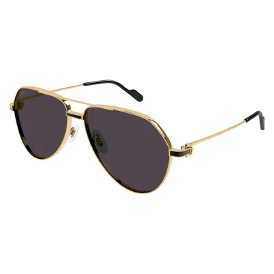 Cartier Premiere De  Grey Pilot Men's Sunglasses Ct0334s 001 61