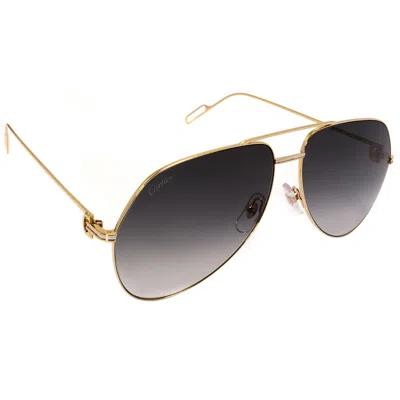Cartier Premiere De  Grey Pilot Unisex Sunglasses Ct0110s 001 60 In Black