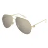 Cartier Premiere De  Grey Pilot Unisex Sunglasses Ct0110s 003 60 In Gray