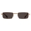 Cartier Premiere De  Grey Rectangular Unisex Sunglasses Ct0501s 001 52 In Gold