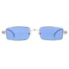 Cartier Premiere De  Light Blue Rectangular Unisex Sunglasses Ct0473s 004 54