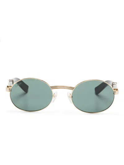 Cartier Oval-frame Sunglasses In 金色