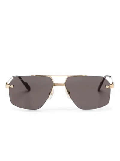 Cartier Première De  Pilot-frame Sunglasses In Black