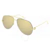 Cartier Premiere De  Precious Gold Mirror Pilot Unisex Sunglasses Ct0170s 003 62 In Yellow