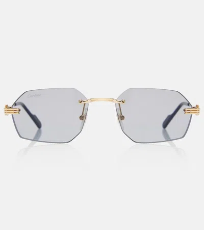 Cartier Première De  Rectangular Sunglasses In Gold