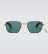 Cartier Première De  Rectangular Sunglasses In Green