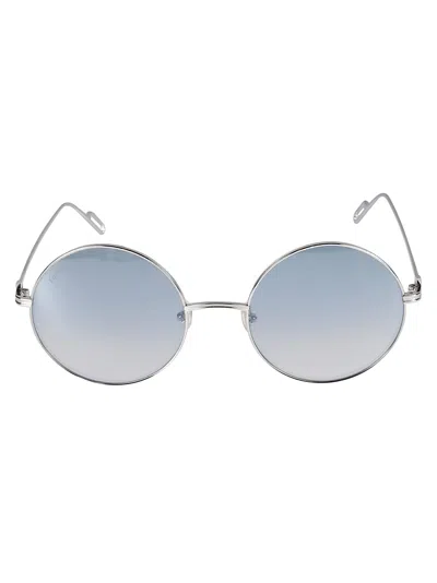 Cartier Premiere De  Sunglasses In 006 Silver Silver Blue
