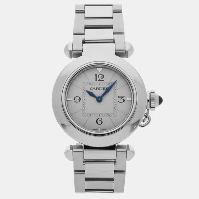 Pre-owned Cartier Pasha Wspa0021 30 Mm In Silver