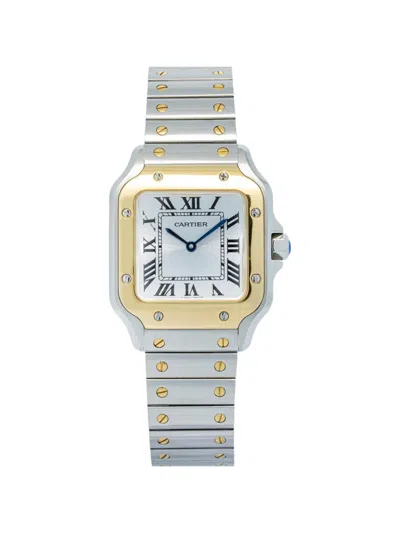 Pre-owned Cartier  Santos 27mm Watch In Silver