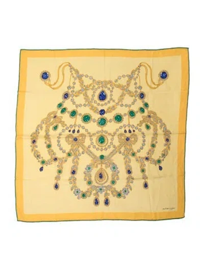 Pre-owned Cartier Printed Scarf In Yellow