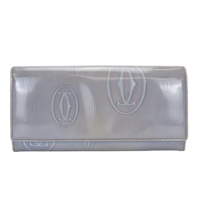 Pre-owned Cartier Purple Leather Long Wallet (bi-fold) ()