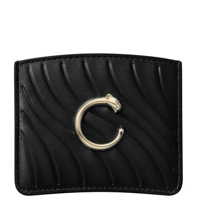 Cartier Quilted Panthère De  Card Holder In Black