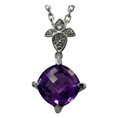 Pre-owned Cartier Rare  Inde Mysterieuse Purple Amethyst Diamond 18k White Gold Necklace