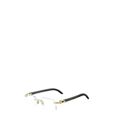 Cartier Rectangle-frame Clear Glasses In White