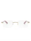 Cartier Rectangle-frame Glasses In Brown
