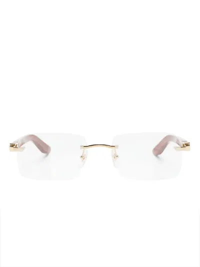 Cartier Rectangle-frame Glasses In Brown