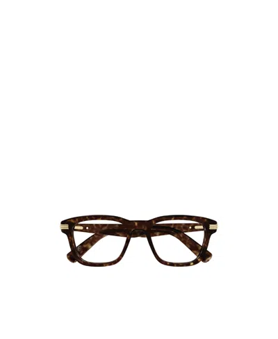 Cartier Rectangle Frame Glasses In Brown