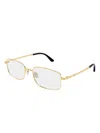 Cartier Brille Mit Eckigem Gestell In Gold