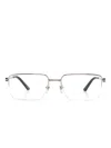 Cartier Rectangle-frame Glasses In Silver