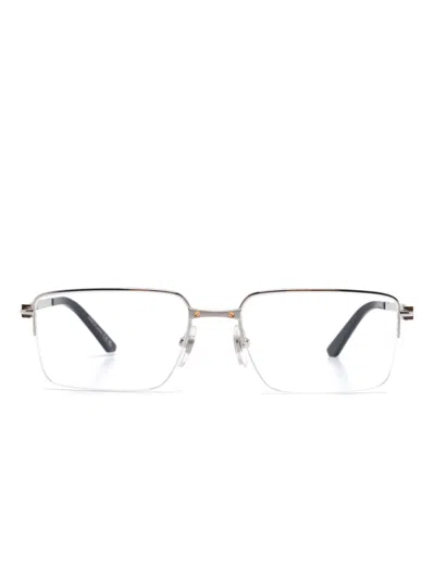 Cartier Rectangle-frame Glasses In Silver