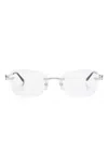 Cartier Rectangle-frame Glasses In Silver