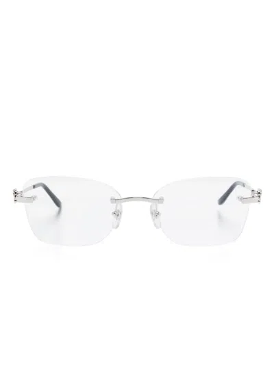 Cartier Rectangle-frame Glasses In Silver
