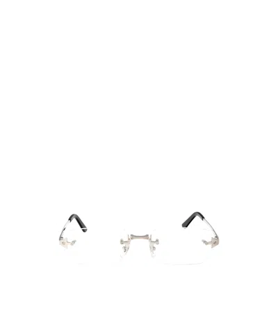 Cartier Rectangle Frame Glasses In White