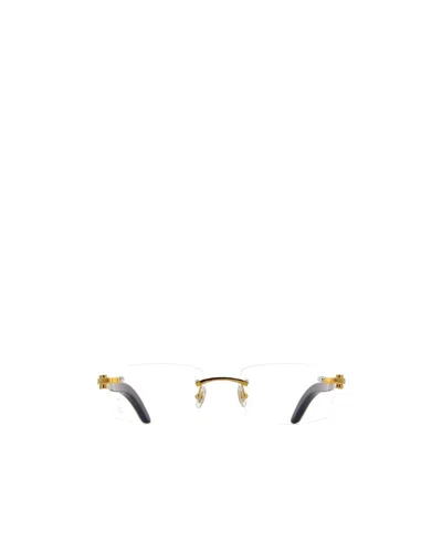 Cartier Rectangle-frame Rimless Glasses In White