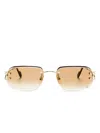 Cartier Rectangle-frame Sunglasses In Black