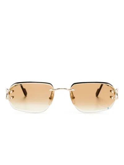 Cartier Rectangle-frame Sunglasses In Black