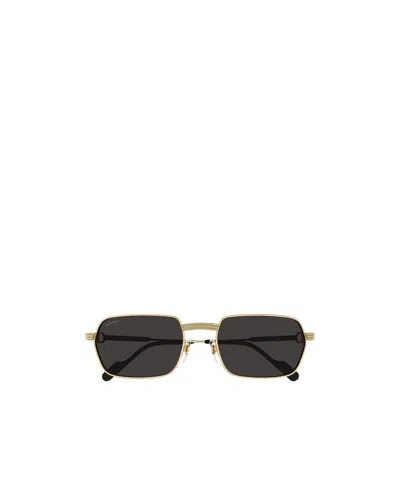 Cartier Rectangle Frame Sunglasses In Black