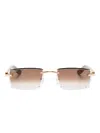 Cartier Rectangle-frame Sunglasses In Multi
