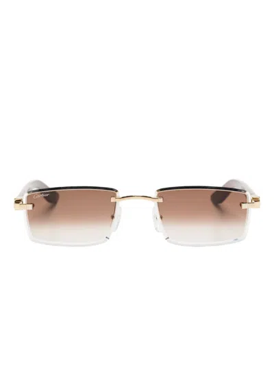 Cartier Rectangle-frame Sunglasses In Multi