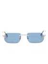 Cartier Rectangle-frame Sunglasses In Blue