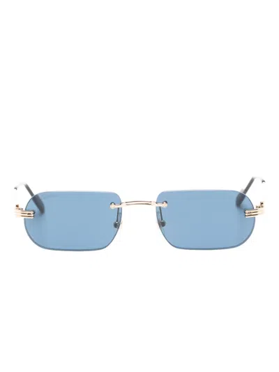 Cartier Rectangle-frame Sunglasses In Blue