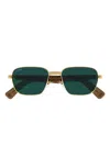 Cartier Rectangle-frame Sunglasses In Gold