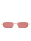 Cartier Rectangle-frame Sunglasses In Gold