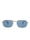 Cartier Polished Rectangle-frame Sunglasses In Gold