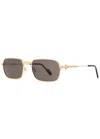 Cartier Rectangle-frame Sunglasses In Gold