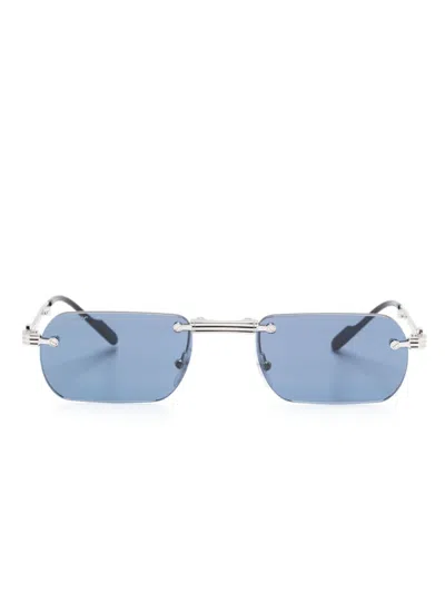 Cartier Sonnenbrille Mit Eckigem Gestell In Grau
