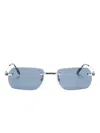 Cartier Sonnenbrille Mit Eckigem Gestell In Grau