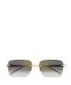 Cartier 58mm Rimless Rectangular Sunglasses In Gray